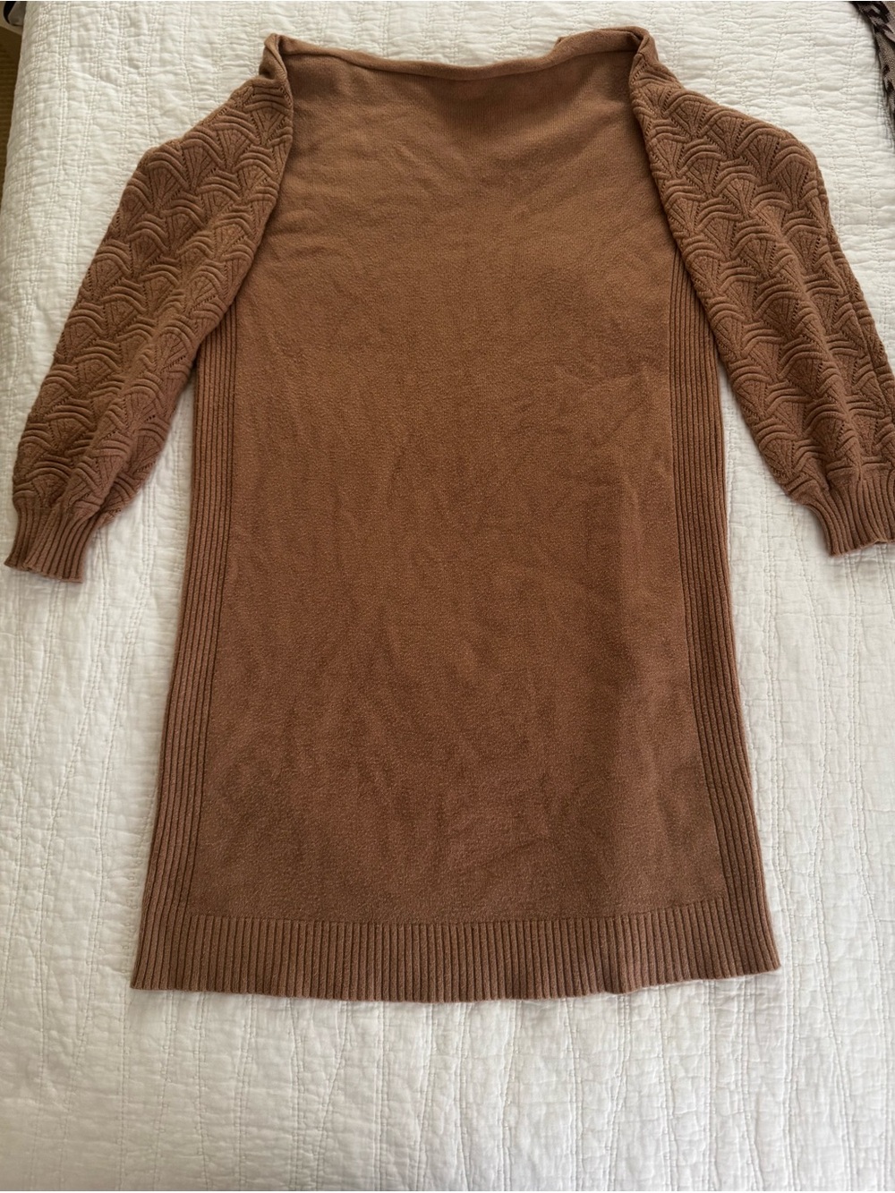 Knit Sweater Dress in Brown